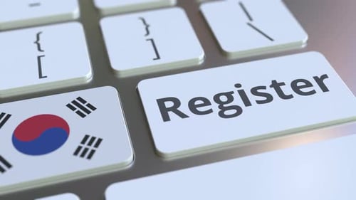 Register Text and Flag of South Korea on the Keys