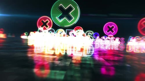Access Denied neon sign abstract hyperspace