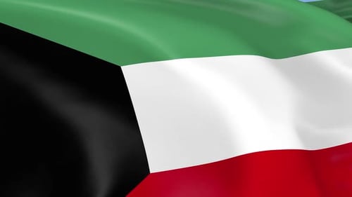 Kuwait Flag Waving Seamless Loop Animation