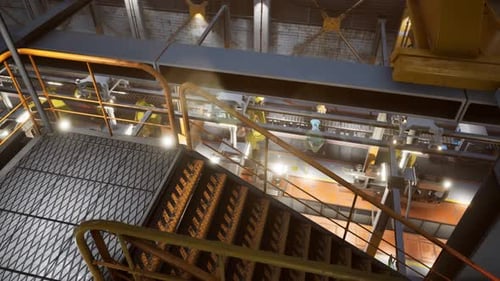 Intérieur d'une usine automobile avec une ligne de production