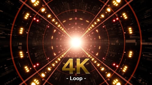 Shining Orange Light Tunnel