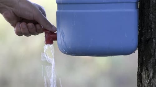 Outdoor water tap. Water saving concept