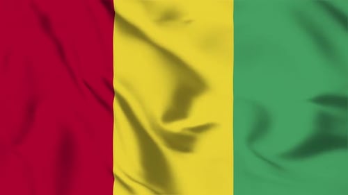 Realistic Waving Flag of Guinea National Identity Symbol