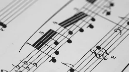 Close-up of music notes on paper