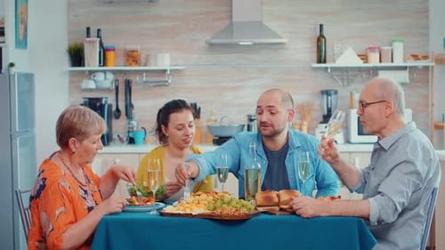 Family Meal at the Kitchen Table