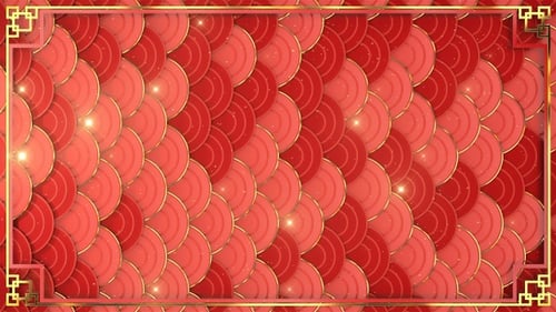 Red and Gold Decorative Oriental Vertical Background with Glitter
