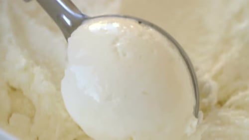 Scooping Vanilla Ice Cream