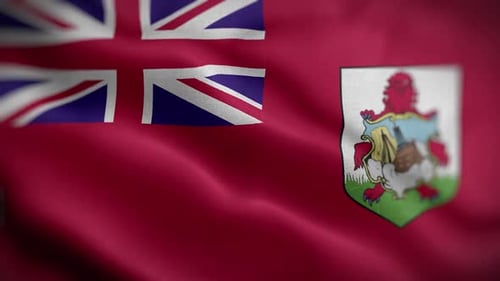 Realistic Bermuda Flag Waving Seamless Loop Animation