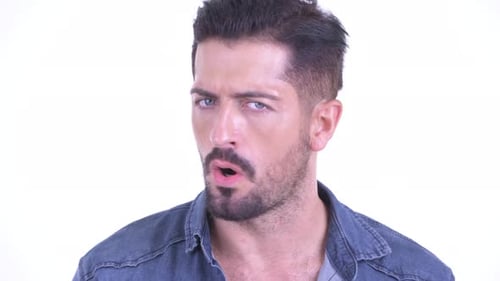 Man Talking to Camera in Close Up