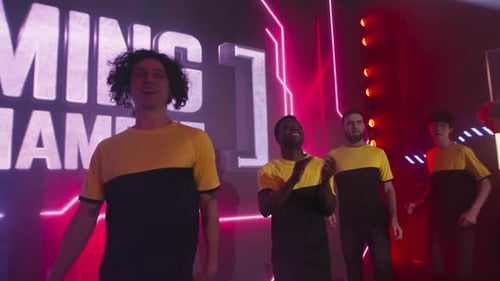 Esports Team Introduced on Stage at Gaming Tournament