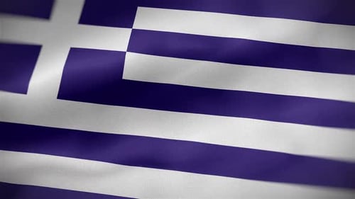 Waving Greek National Flag Background Animation Loop