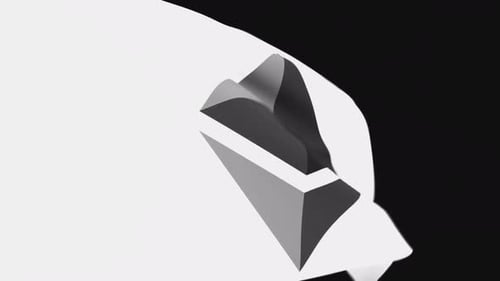 Monochromatic Abstract Geometric Fluid Shape Reveal Animation