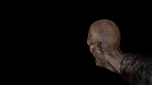 Animated Ghoul Head Turning Creepy Horror Visual