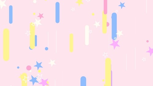 Colorful Flat Design Abstract Loop with Falling Shapes