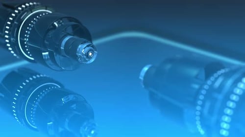 Close up of rotating hi tech gear