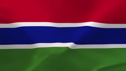 The Gambia National Flag Waving Animation