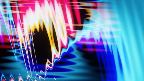 Glowing Neon Wavy Lines Abstract Motion Background