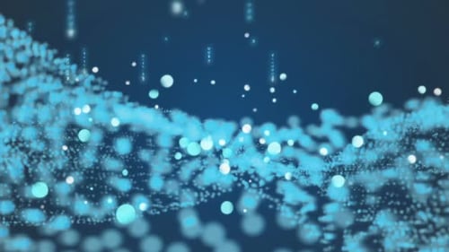 Digitally generated sparkling blue lights