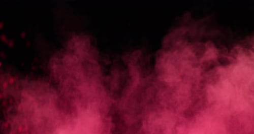 Crimson Red Powder Explosion on Black Background