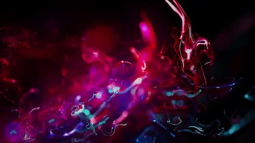 Abstract Fluid Glowing Particle Streaks Background