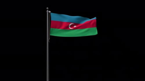 Azerbaijan Flag With Alpha 4K