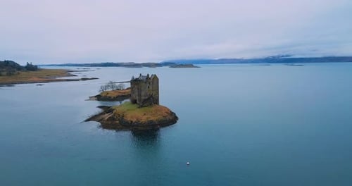 vista del acosador del castillo en Escocia