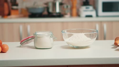 Baking Ingredients on a Kitchen Counter