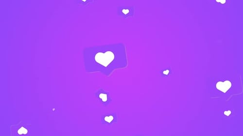 Social media animated hearts like