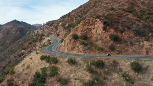 Motorcycle Riding on Winding Mountain Road