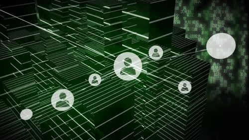 Animation of network connections with people icons
