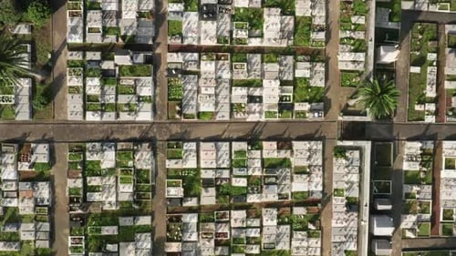 Top View of Cemetery in Horta City Faial Island Azores Portugal