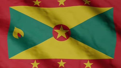 Waving Flag of Grenada Realistic Digital Animation
