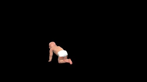 Baby krabbelt über den Bildschirm