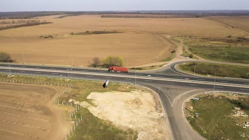 Drone Monitors a Truck on a Highway