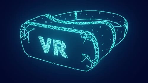 Futuristic VR Headset Wireframe Technology Animation