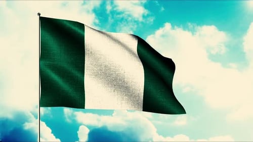 Waving Flag of Nigeria Seamless Loop