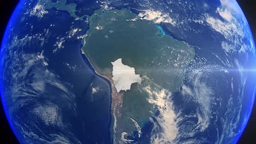 Realistic Earth Zoom Highlight Country Bolivia