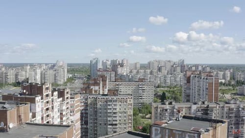 Soviet style architecture. Chernobyl style old building.