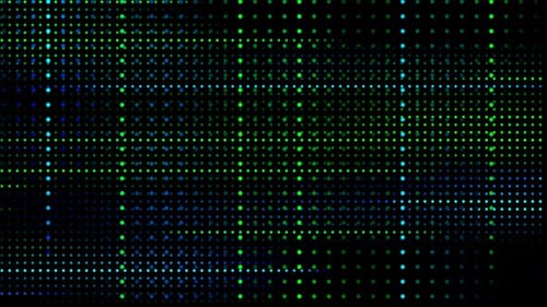 Animated Digital Grid Background of Green and Blue Dots