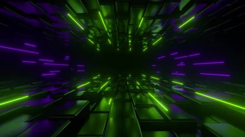 Back moving along dark tunnel