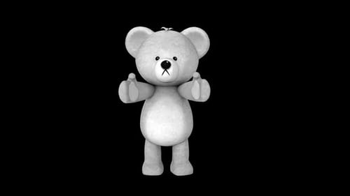 Cute 3D Teddy Bear Animation: Surprised to Smiling Reveal