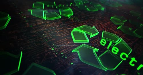Recycling metal symbol digital animation