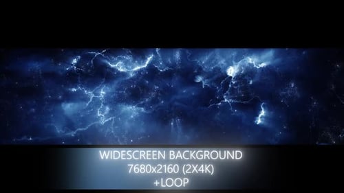 Widescreen Blue Nebula Energy Field Loop Background
