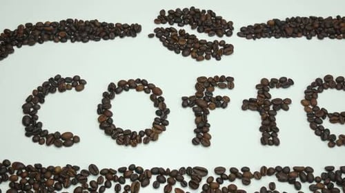 Coffee Beans Spell Out the Word Coffee