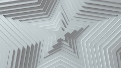 Clean White Geometric Star Tunnel Motion Background