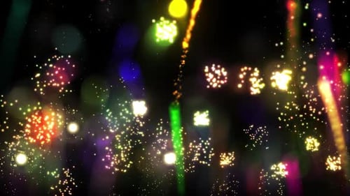 Dynamic Festive Light Streaks and Bokeh Particles Animation