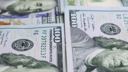 Macro Footage of United States Hundred Dollar Bills