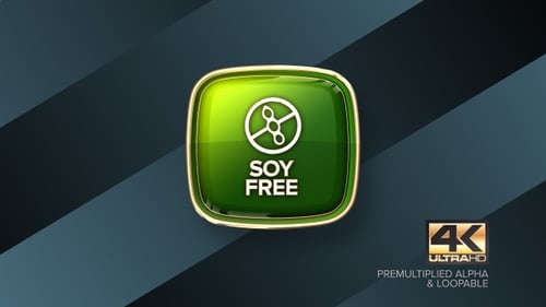 Soy Free Rotating Badge 4K Looping Design Element