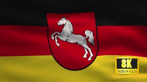 Lower Saxony State Flag Waving Animation