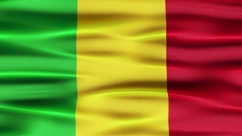 Waving Mali National Flag Realistic Animation